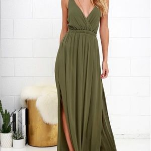 Lulu’s Forest Green Maxi Dress